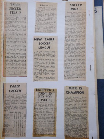 Weekly newspaper reports kept subbuteo in the news in Staffsz